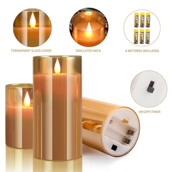 Flameless remote controlled candles (needs new batteries) - Picture 3 of 10